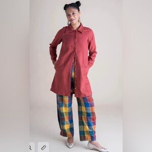 Conscious clothing HIGHLAND purple 100% linen JACKET size large